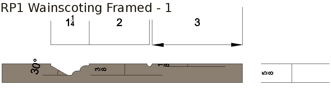 Raised panel 1 framed 1 wainscoting profile