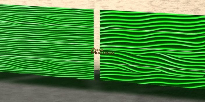 Green Wavy pattern panels
