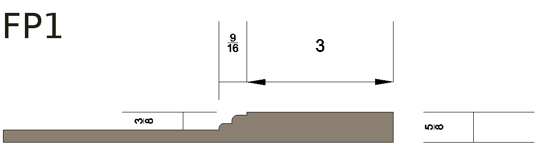 Flat Panel - 1 Wainscoting Profile View